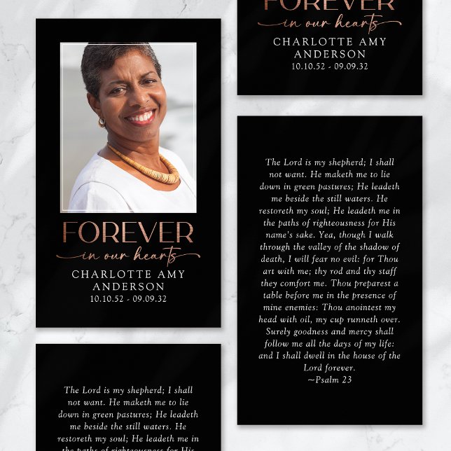 Forever in Our Hearts Photo Funeral Prayer Card (Creator Uploaded)