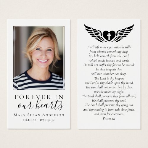 Forever in Our Hearts Photo Funeral Prayer Card