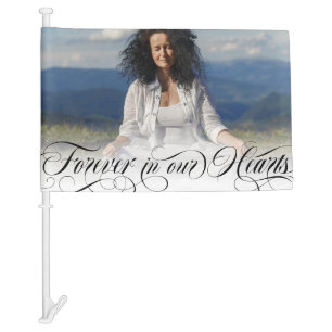 Forever In Our Hearts Photo Funeral Procession Car Flag