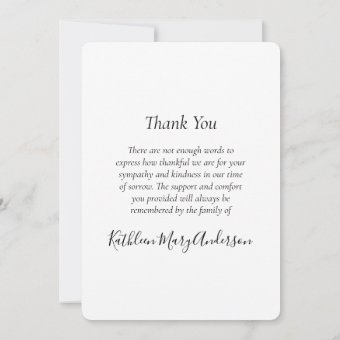 Forever in Our Hearts Photo Funeral Sympathy Thank Thank You Card | Zazzle