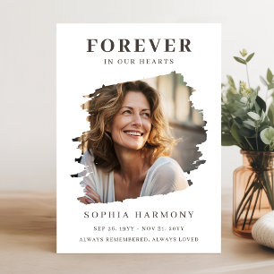 Forever in Our Hearts Photo Funeral Thank You Card