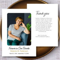 Forever in our Hearts Photo Funeral Thank You Card