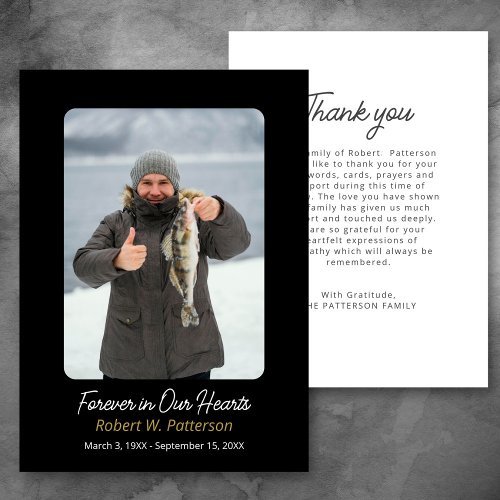 Forever in our Hearts Photo Funeral Thank You Card