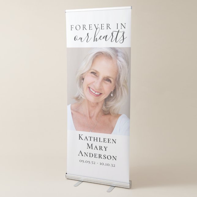 Forever in Our Hearts Photo Funeral Welcome Sign (3/4)