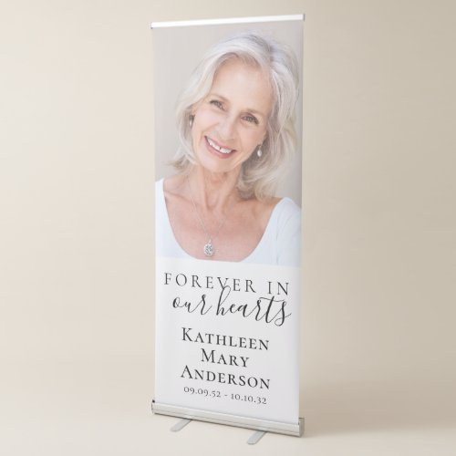 Forever in Our Hearts Photo Funeral Welcome Sign