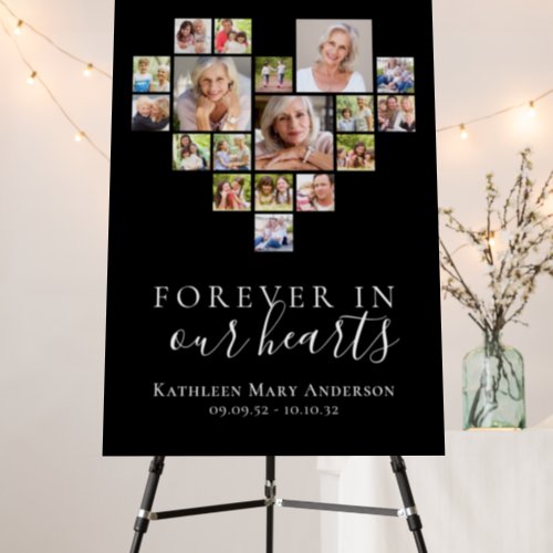 Forever in Our Hearts Photo Funeral Welcome Sign