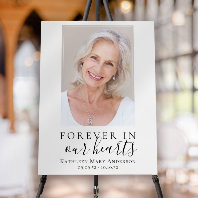 Forever in Our Hearts Photo Funeral Welcome Sign (Creator Uploaded)