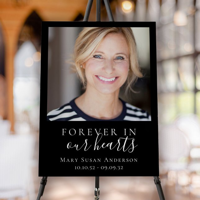 Forever in Our Hearts Photo Funeral Welcome Sign (Creator Uploaded)