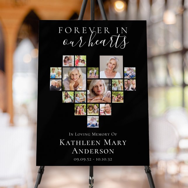 Forever in Our Hearts Photo Funeral Welcome Sign (Creator Uploaded)