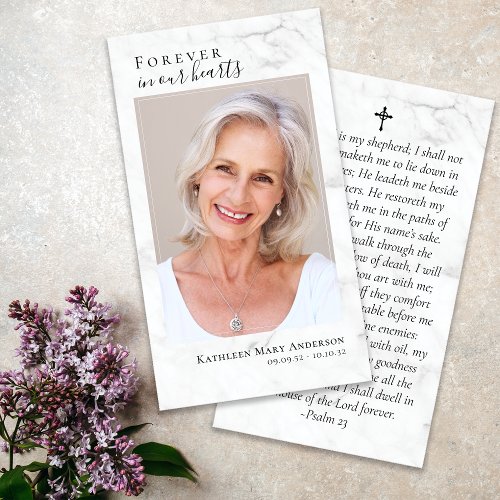 Forever in Our Hearts Photo Marble Prayer Card