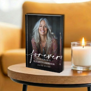 Forever in our Hearts Photo Memorial Acrylic Block