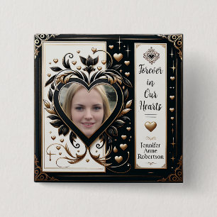 Forever in Our Hearts Photo Memorial Button