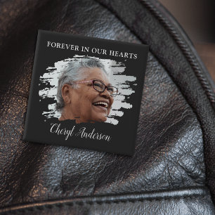 Forever In Our Hearts Photo Memorial Button