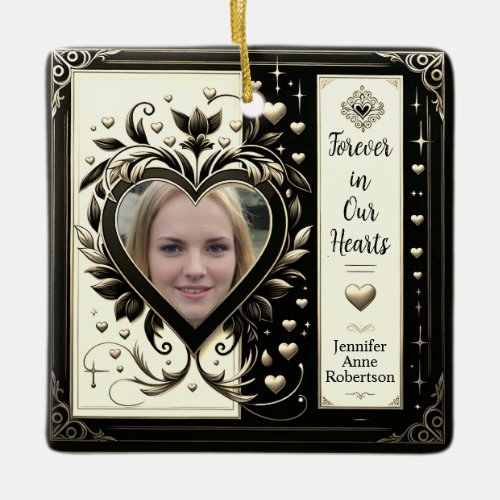 Forever in Our Hearts Photo Memorial Ceramic Ornament