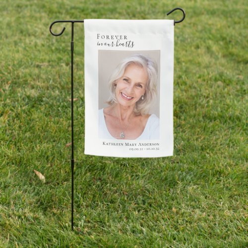 Forever in Our Hearts Photo Memorial Grave Marker Garden Flag