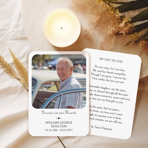 Forever in our Hearts Photo Memorial Handout Card
