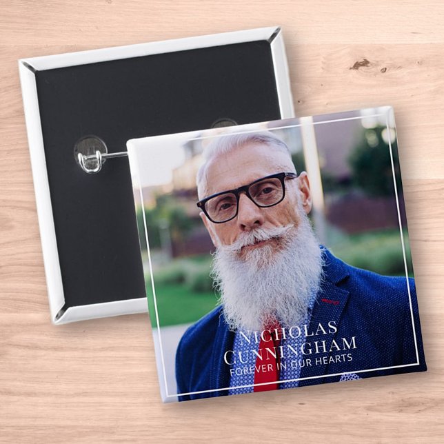 Forever In Our Hearts Photo Memorial Keepsake Button (Creator Uploaded)