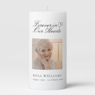 Forever In Our Hearts Photo Memorial Pillar Candle