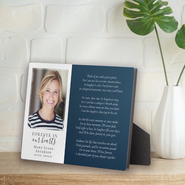 Forever in Our Hearts Photo Memorial Poem Plaque (Creator Uploaded)