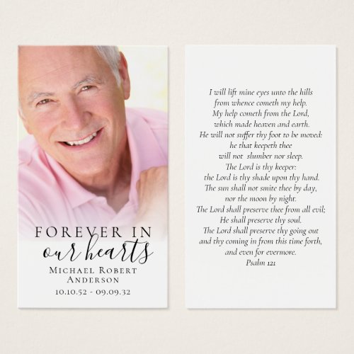 Forever in Our Hearts Photo Memorial Prayer Card