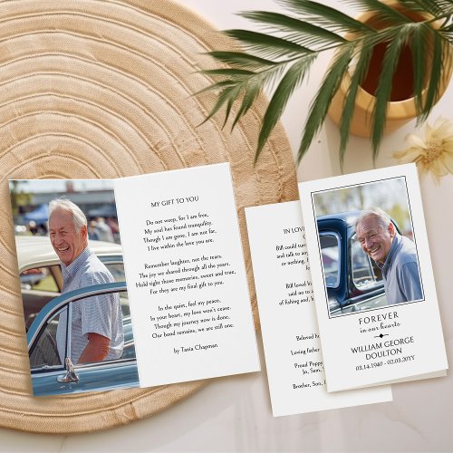 Forever in our Hearts Photo Memorial Prayer Card