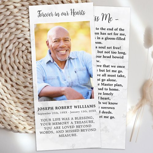 Forever in our Hearts Photo Memorial Prayer Card