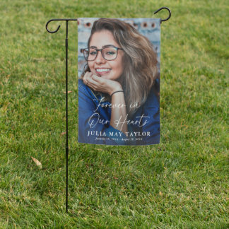 Forever in Our Hearts Photo Memorial Remembrance Garden Flag