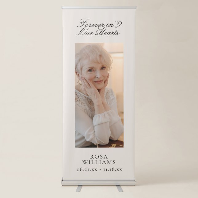 Forever in Our Hearts Photo Memorial  Retractable Banner (Front)
