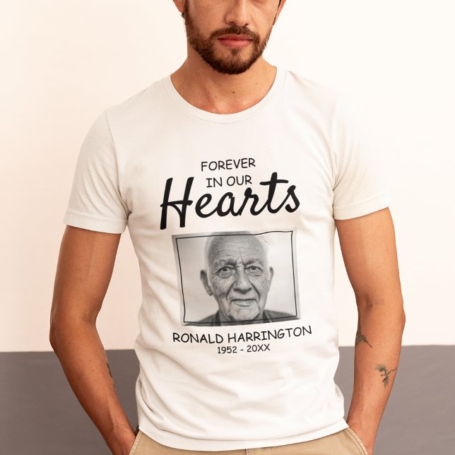 Forever In Our Hearts | Photo Memorial Service T-Shirt (Creator Uploaded)