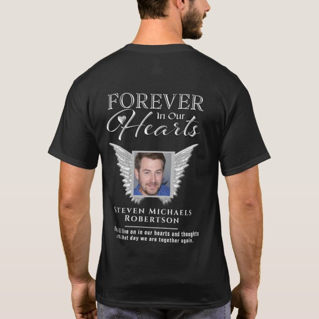 Forever in Our Hearts Photo Memorial T-Shirt (Back)