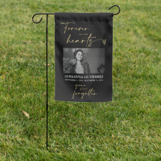 Forever in Our Hearts Photo Memorial Tribute Garden Flag