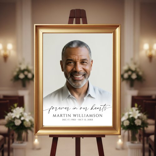 Forever In Our Hearts Photo Modern Script Memorial