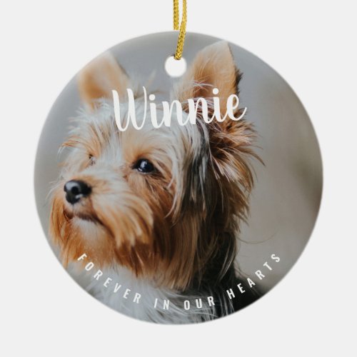 Forever In Our Hearts Photo Pet Keepsake Memory Ceramic Ornament