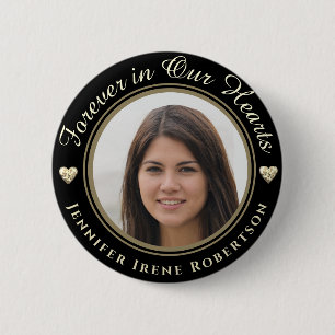 Forever in Our Hearts Photo Remembrance Button