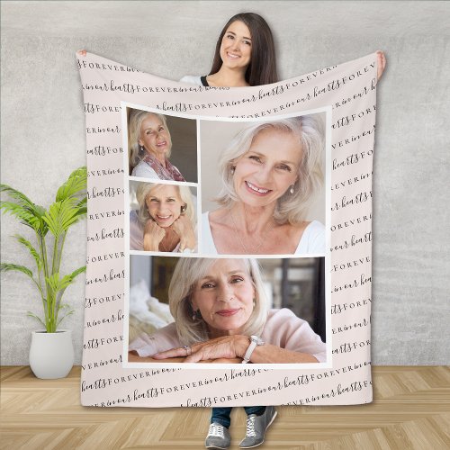 Forever in Our Hearts Photo Sympathy Memorial  Fleece Blanket