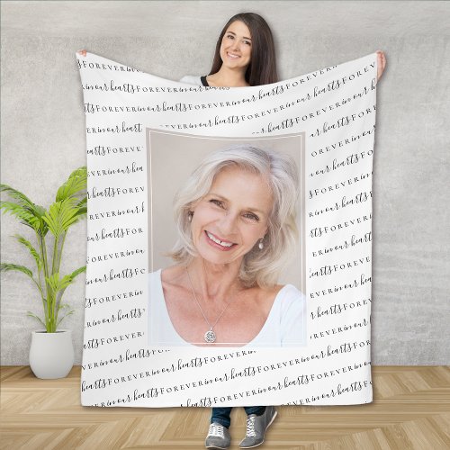 Forever in Our Hearts Photo Sympathy Memorial  Fleece Blanket