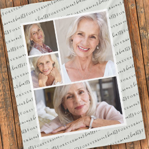 Forever in Our Hearts Photo Sympathy Memorial Fleece Blanket