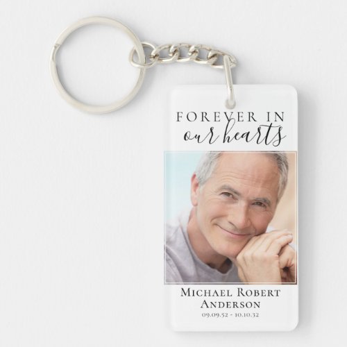 Forever in Our Hearts Photo Sympathy Memorial  Keychain
