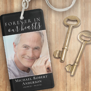 Forever in Our Hearts Photo Sympathy Memorial  Keychain