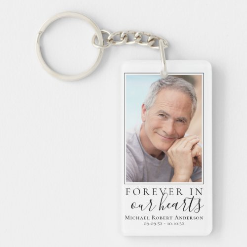 Forever in Our Hearts Photo Sympathy Memorial  Keychain