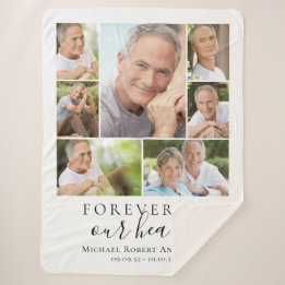 Forever in Our Hearts Photo Sympathy Memorial  Sherpa Blanket