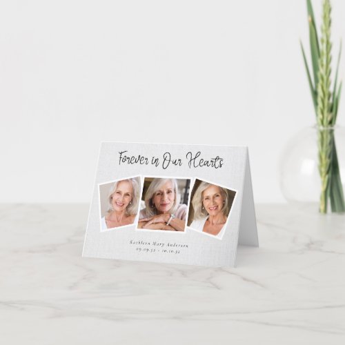 Forever in Our Hearts Photo Sympathy  Thank You Card
