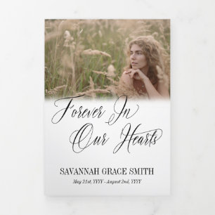 Forever In Our Hearts Photos Funeral Tri-Fold Program