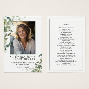 Forever in Our Hearts Psalm Photo Prayer Card
