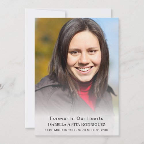 Forever In Our Hearts Religious Christian Funeral Thank You Card