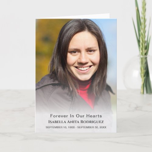 Forever In Our Hearts Religious Christian Funeral Thank You Card
