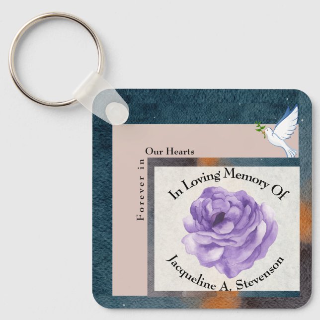 Forever In Our Hearts Remembrance Momento Keepsake Keychain (Front)