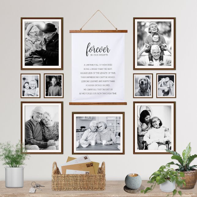 Forever in Our Hearts Remembrance Wall Art (forever in our hearts sympathy gift remembrance wall art home decor keepsake typography family decor)