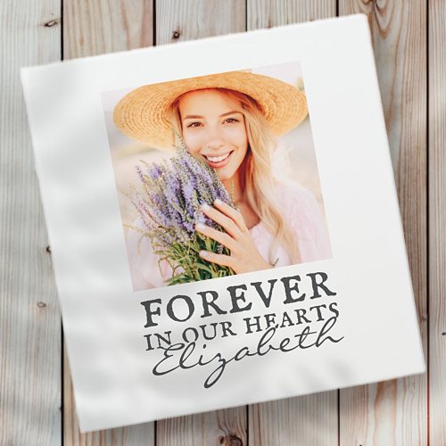 Forever in our Hearts Simple Custom Photo Memorial 3 Ring Binder