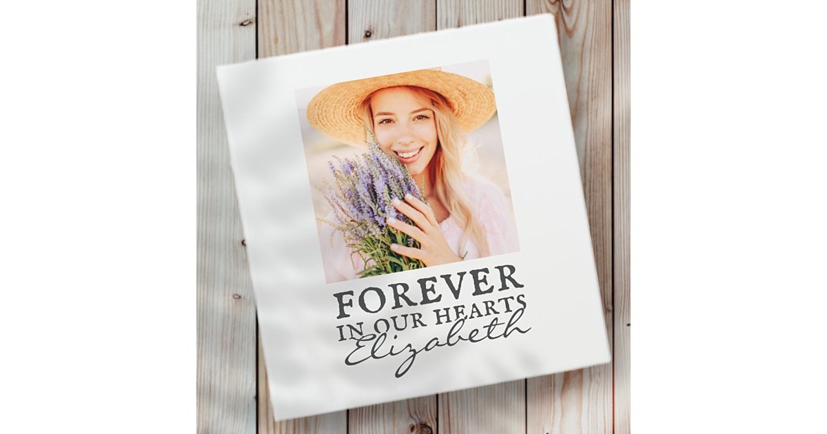 Forever in our Hearts Simple Custom Photo Memorial 3 Ring Binder | Zazzle